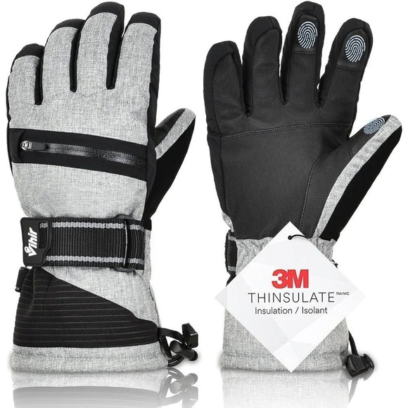 3M Thinsulate Ski Gloves Waterproof Gloves for  Men Cold Winter Weather Thermal - Picture 1 of 6